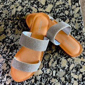 Silver sandals - size 6.5